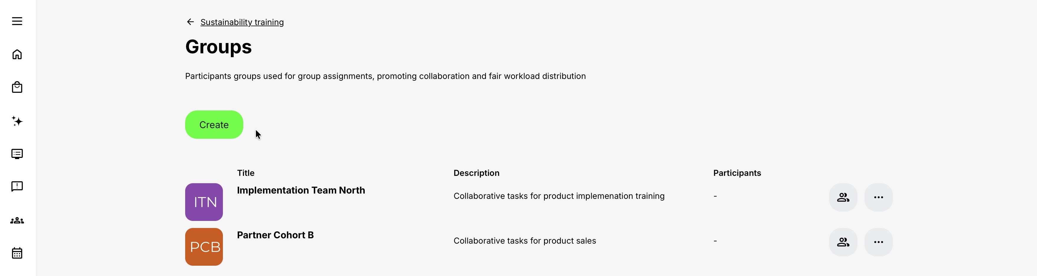 Create groups to support the collaborative exercises to develop proficiency.
