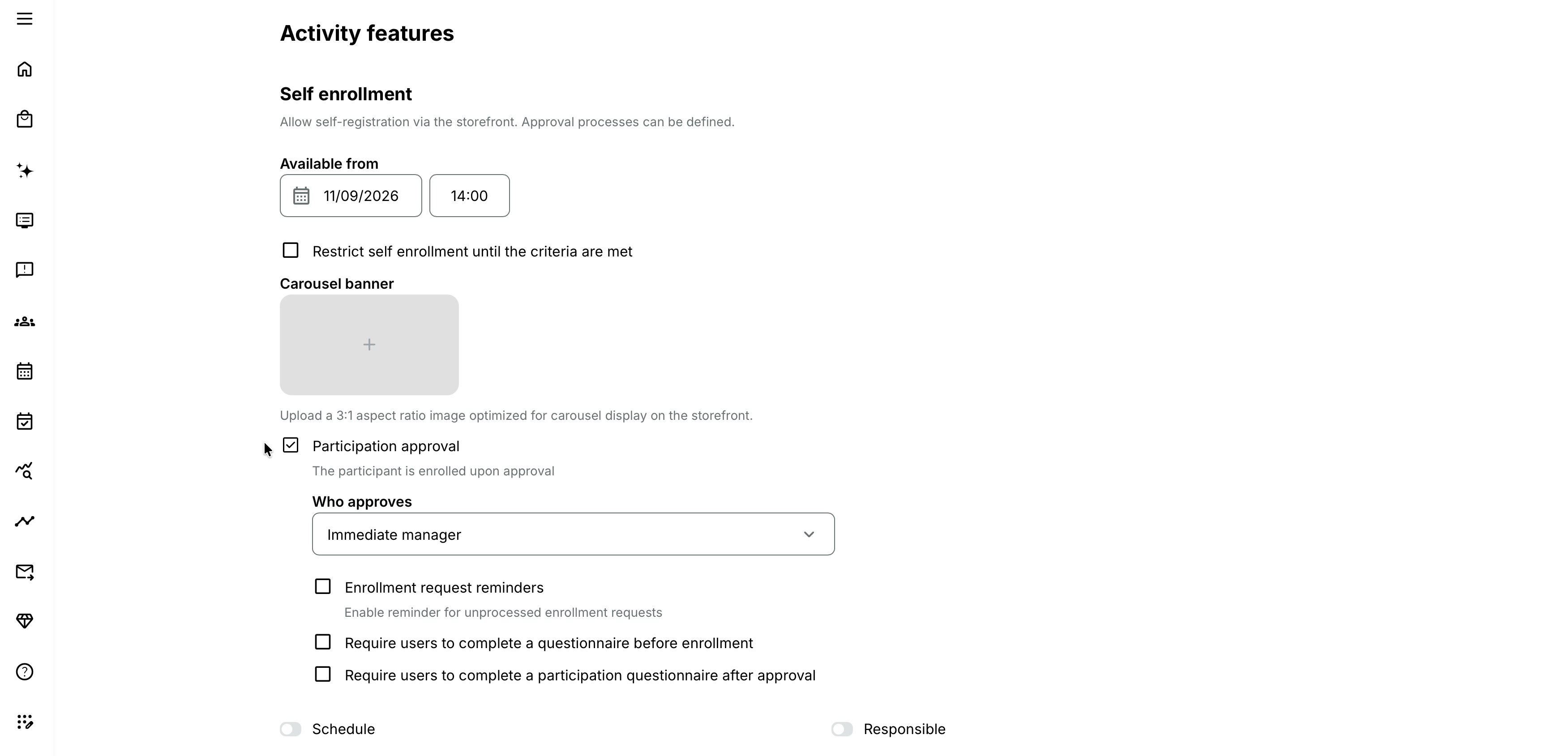 Configure Participantion approval on activity-level.