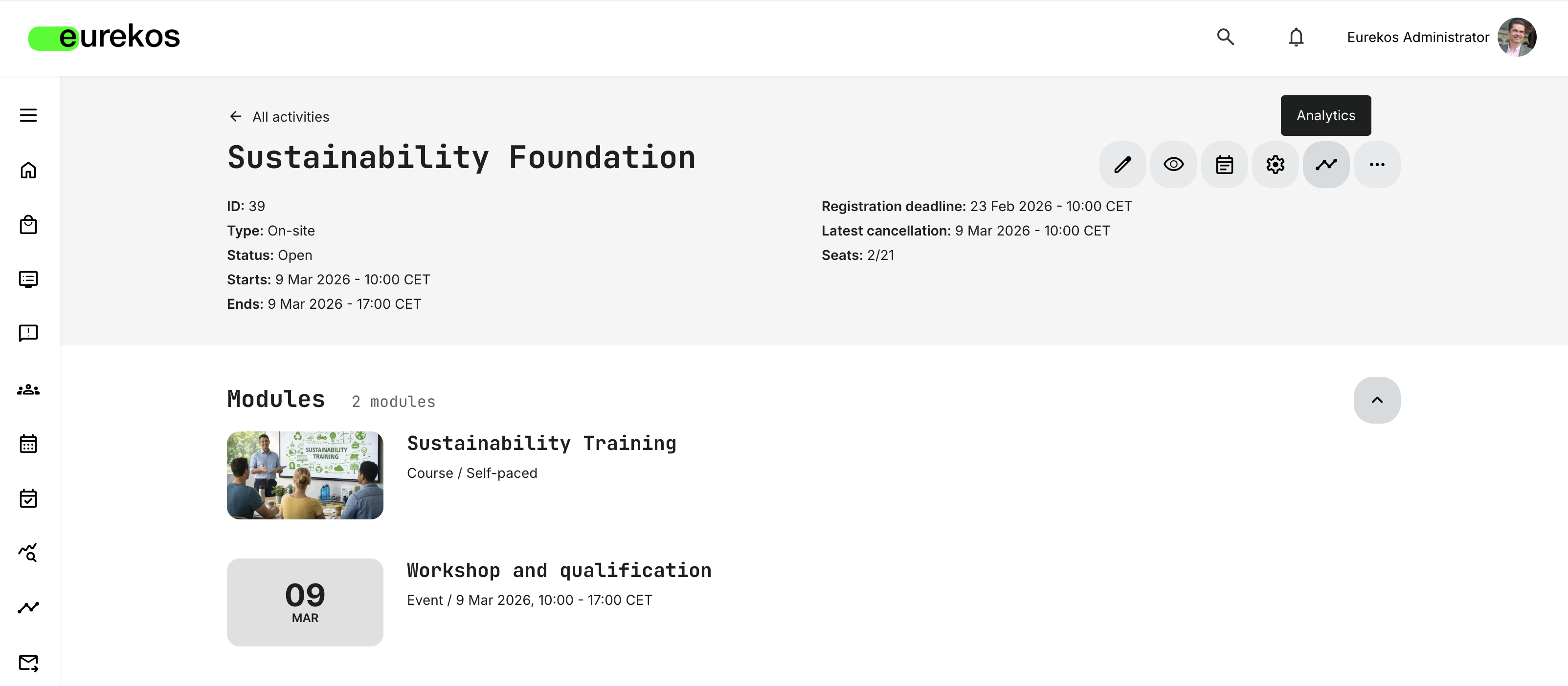 Quick Access to Progress Analytics from the Activity Page 