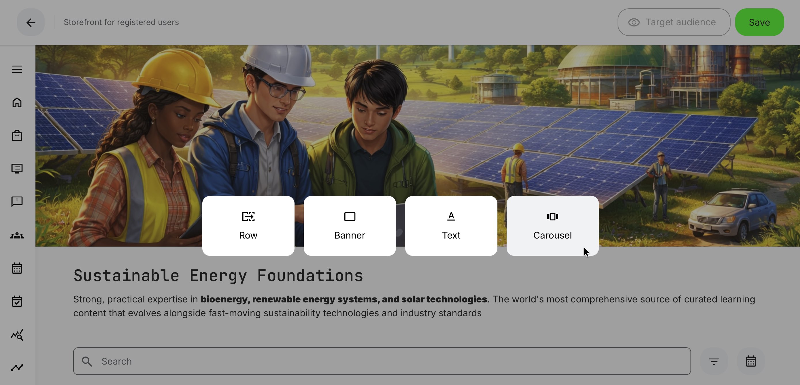 Insert a carousel anywhere on the Storefront.