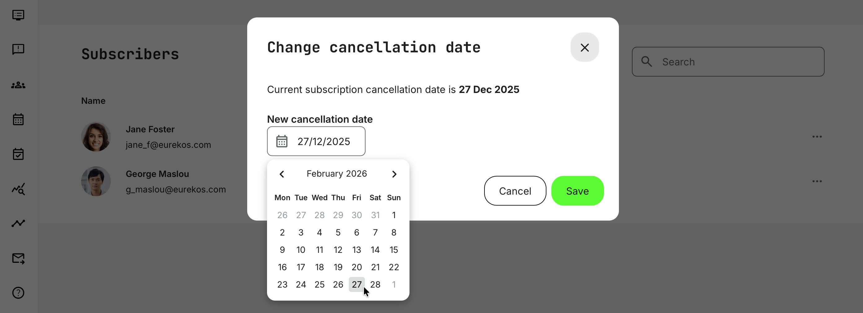 Configure a date for the administrative override.