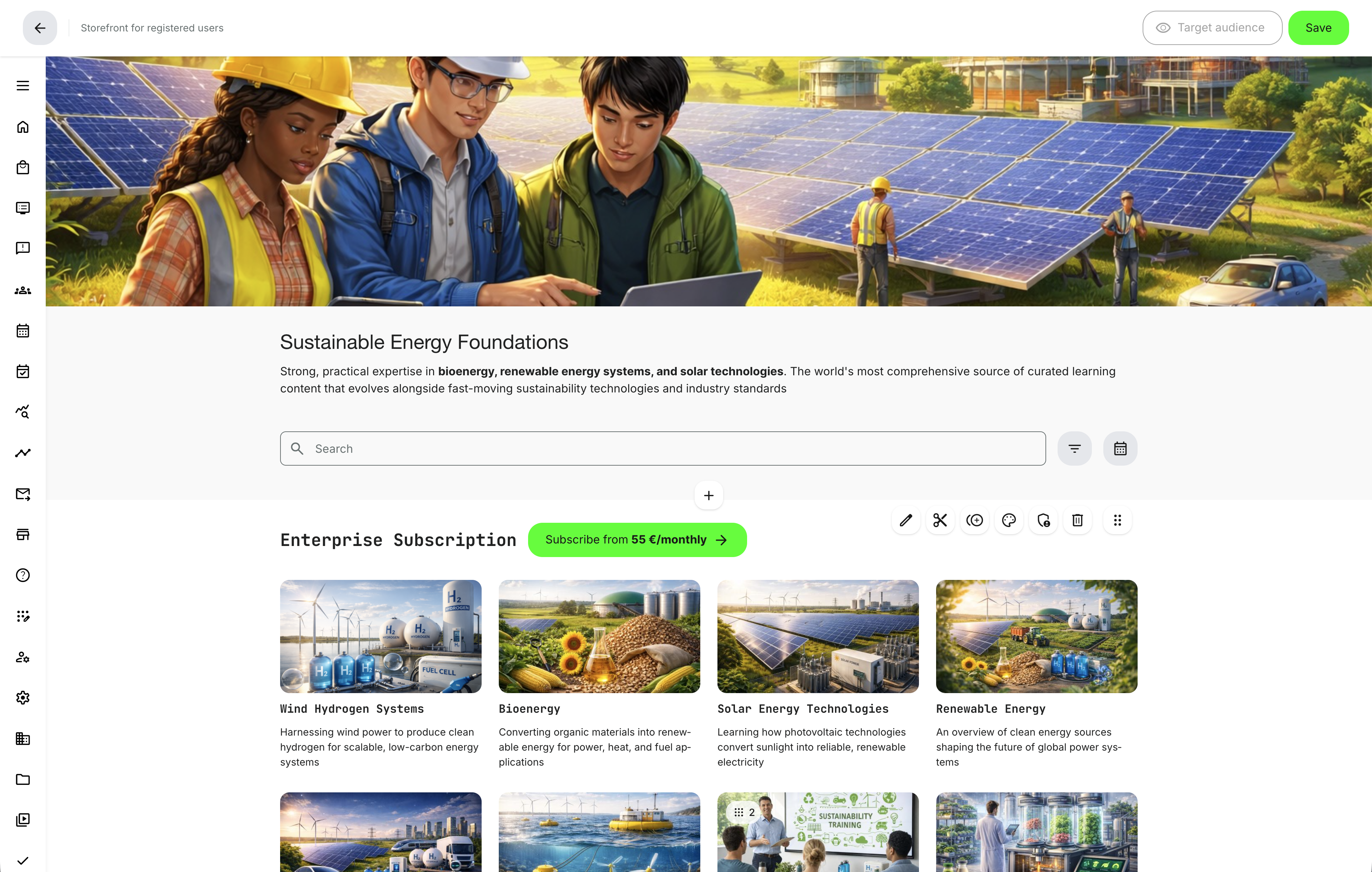 Use the new Subscription row type in the storefront to build structured, row-based storefront layouts for your subscriptions