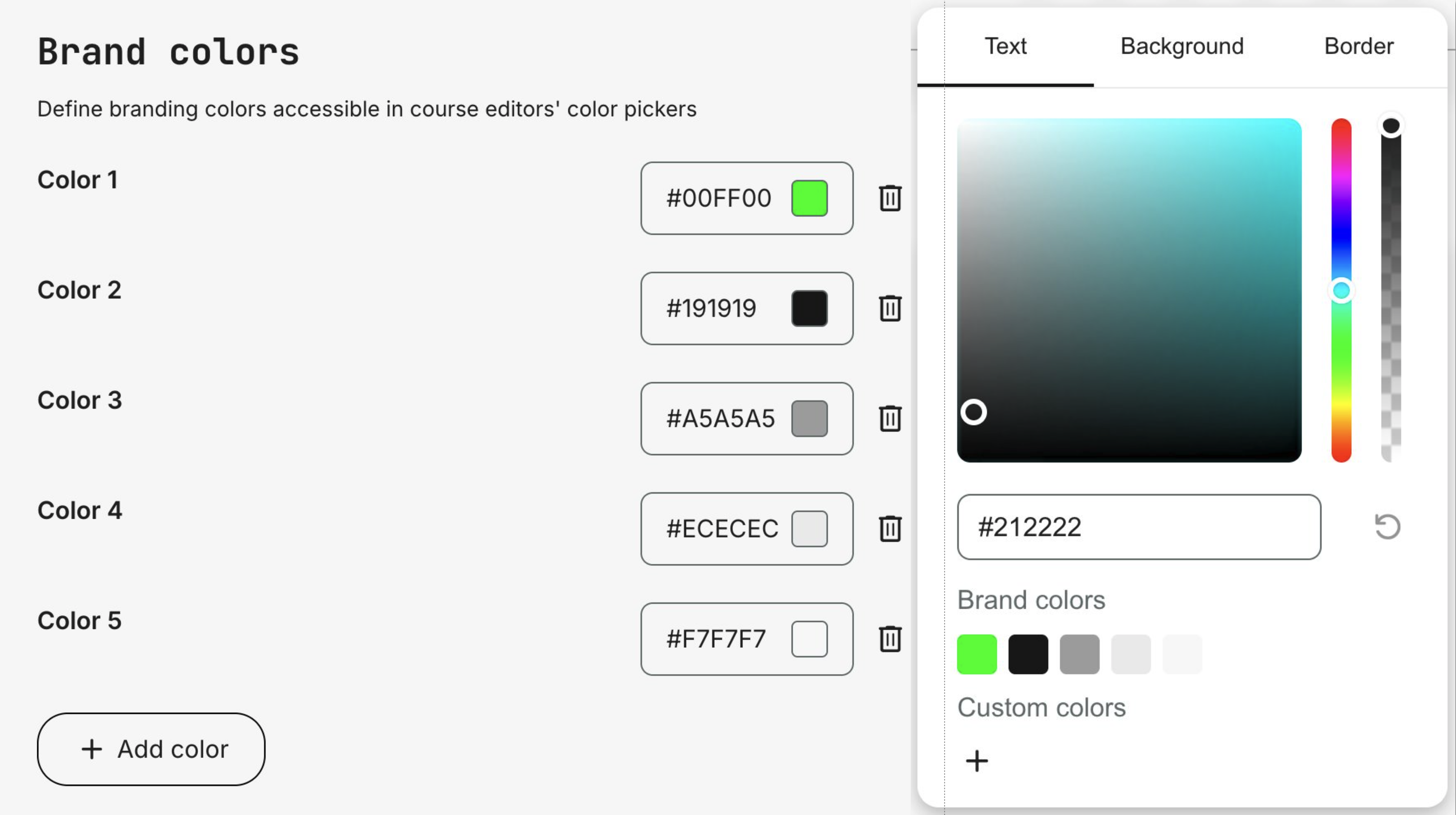 Add platform-level brand colors to make everyday content editing faster and easier