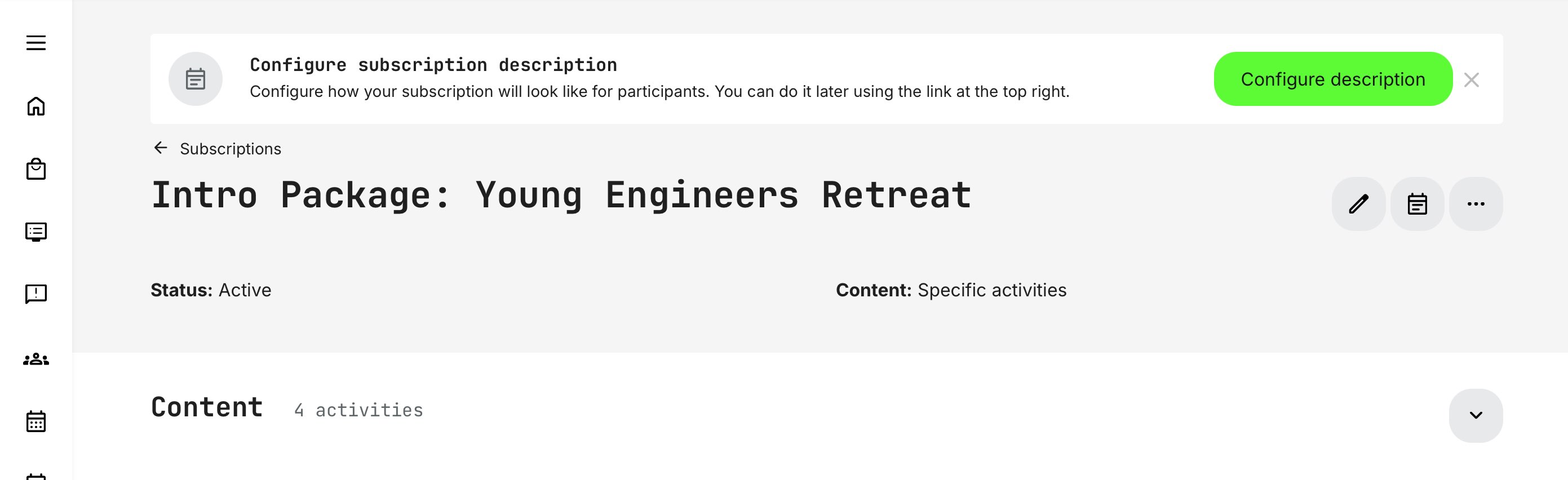 Notification: The description represents the landing page prospective subscribers will see prior they sign up.
