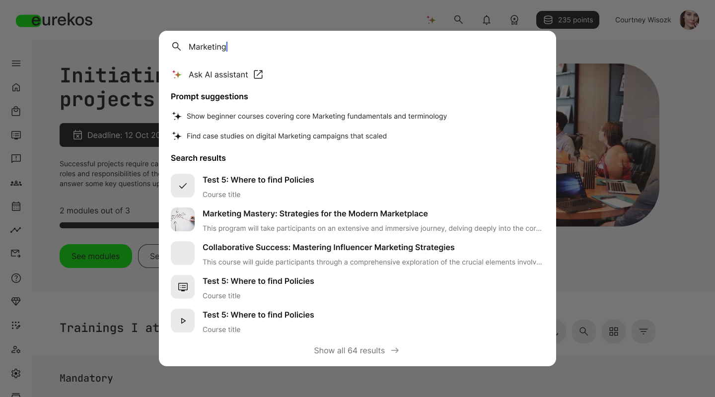 AI-assisted discovery in global search