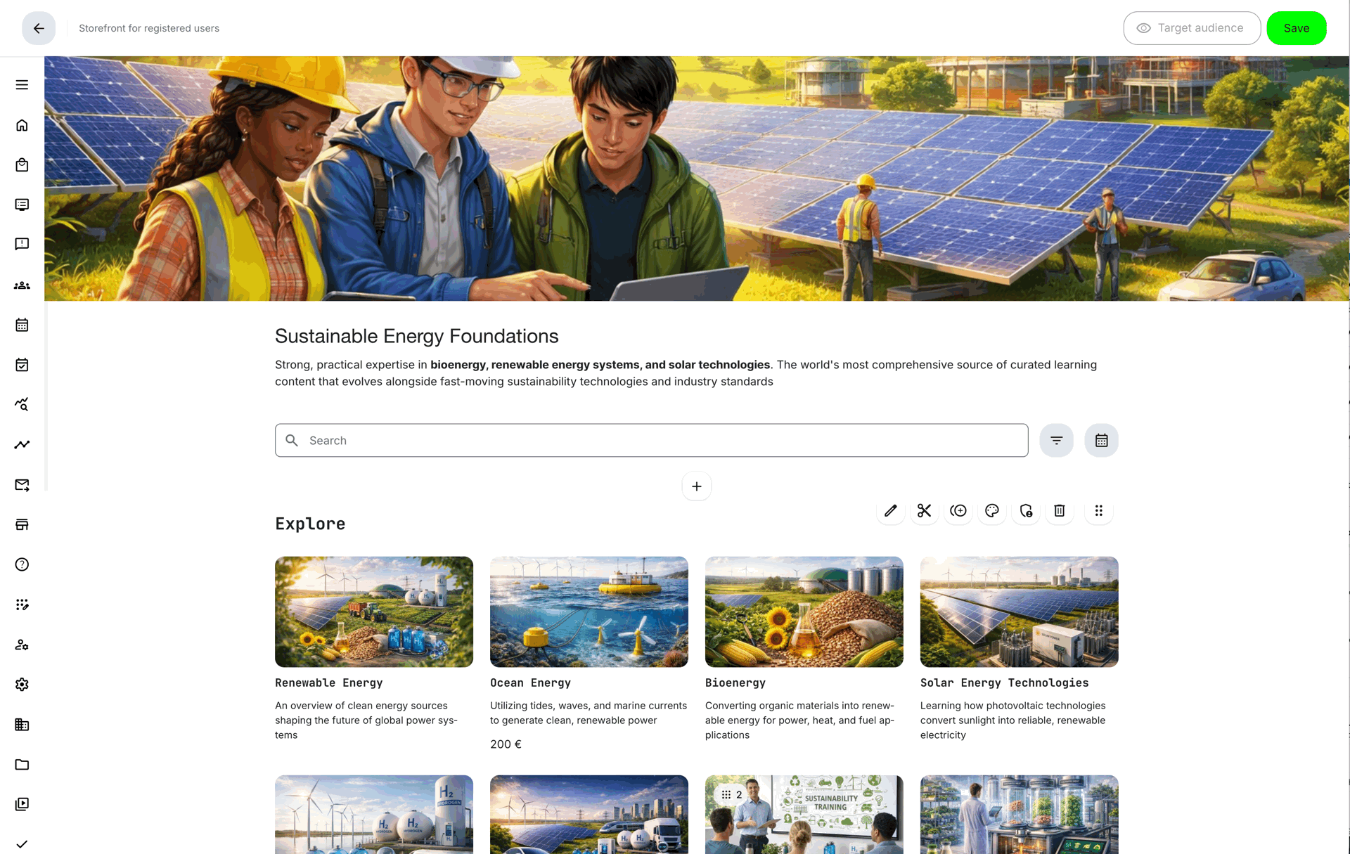 Setting up subscription rows in the Storefront