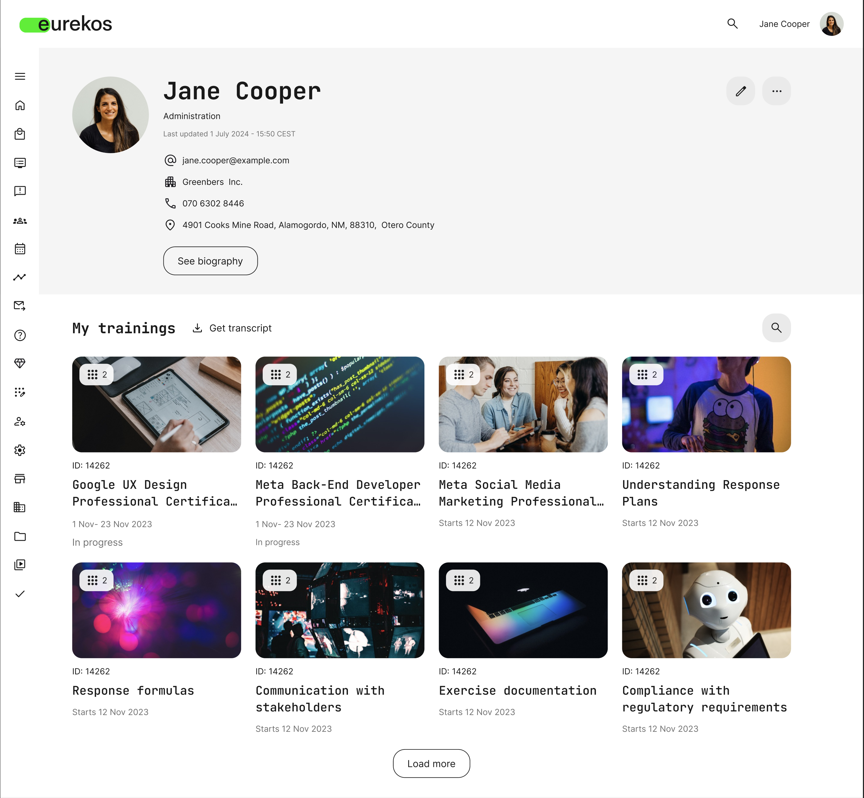 The Profile page can now show each training's Activity ID under "My trainings."