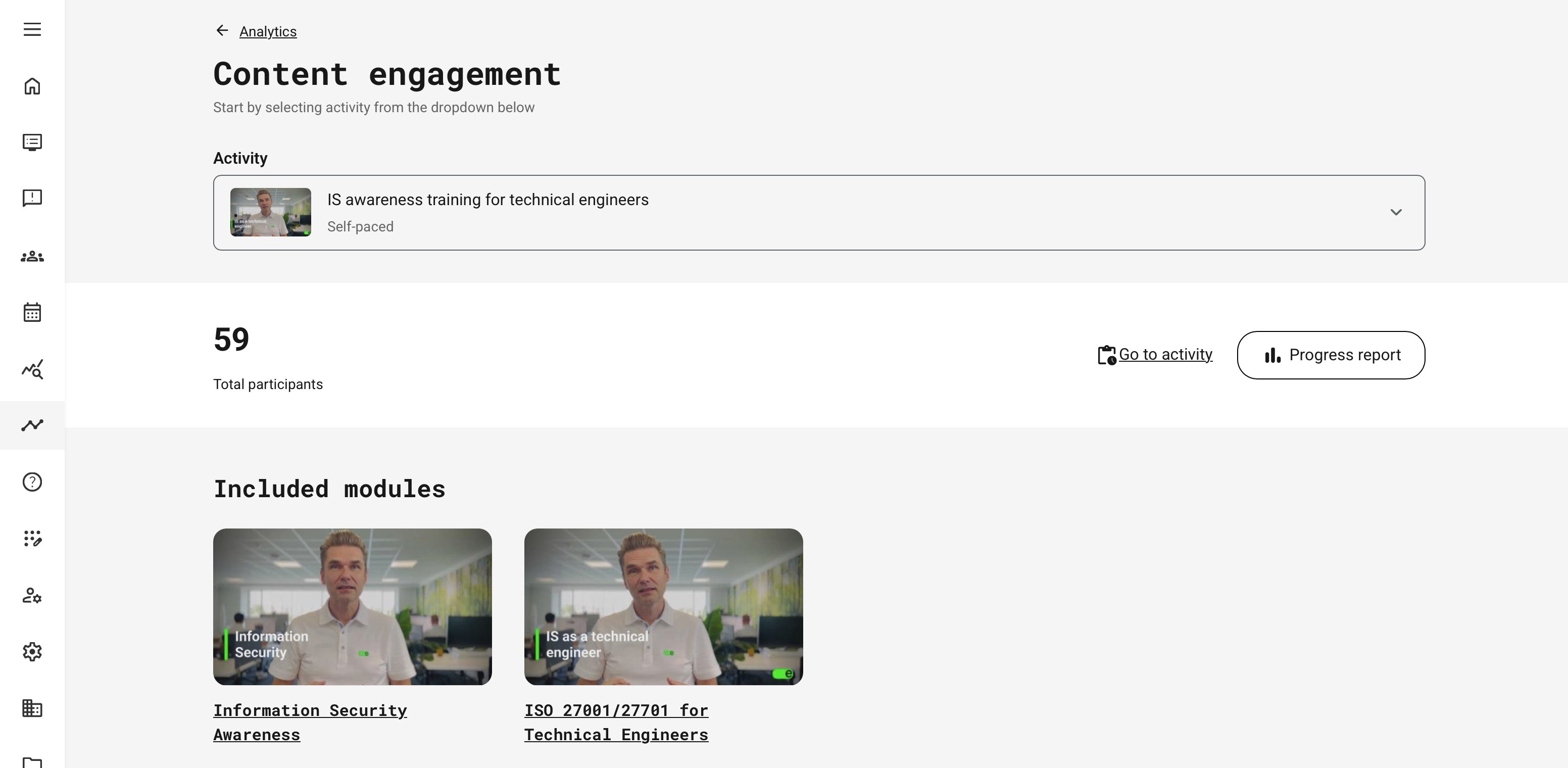 Example of a learning path (activity containing two or more modules).