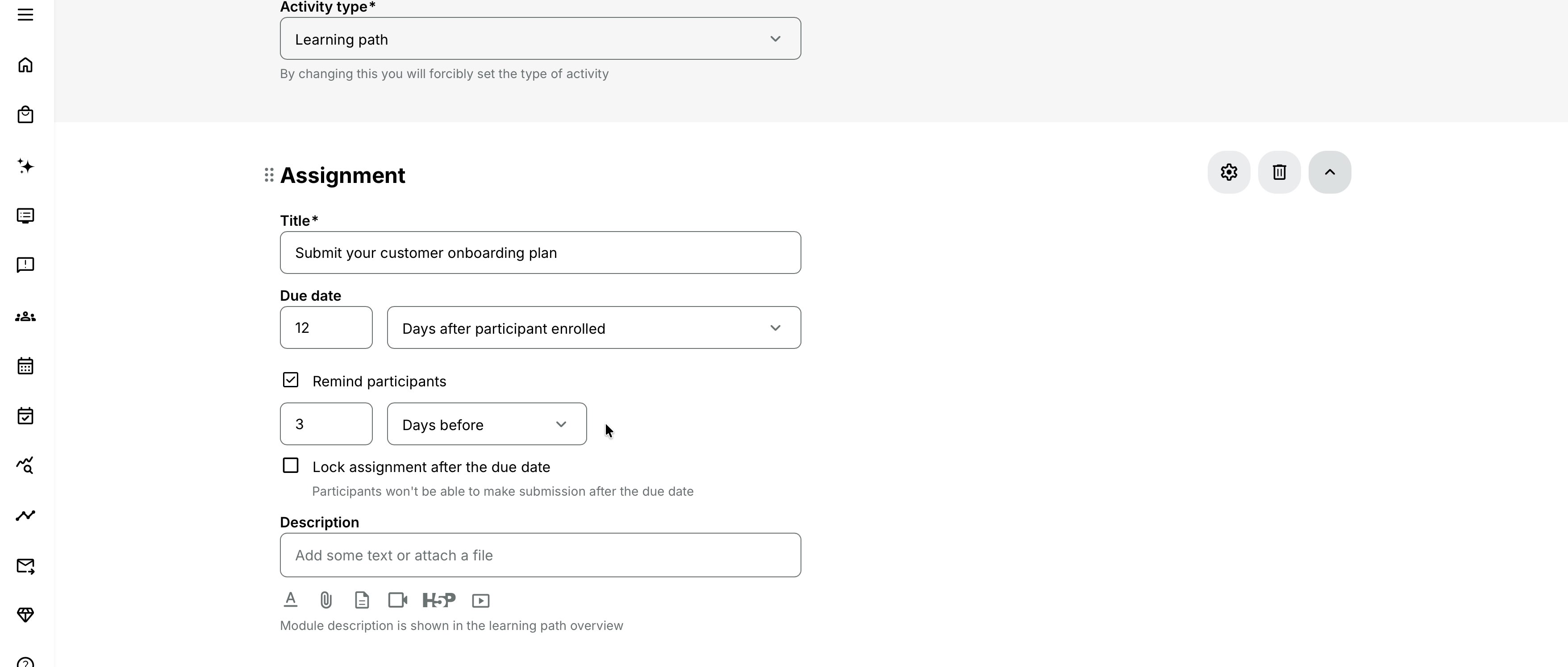 Create an Assignment Module.