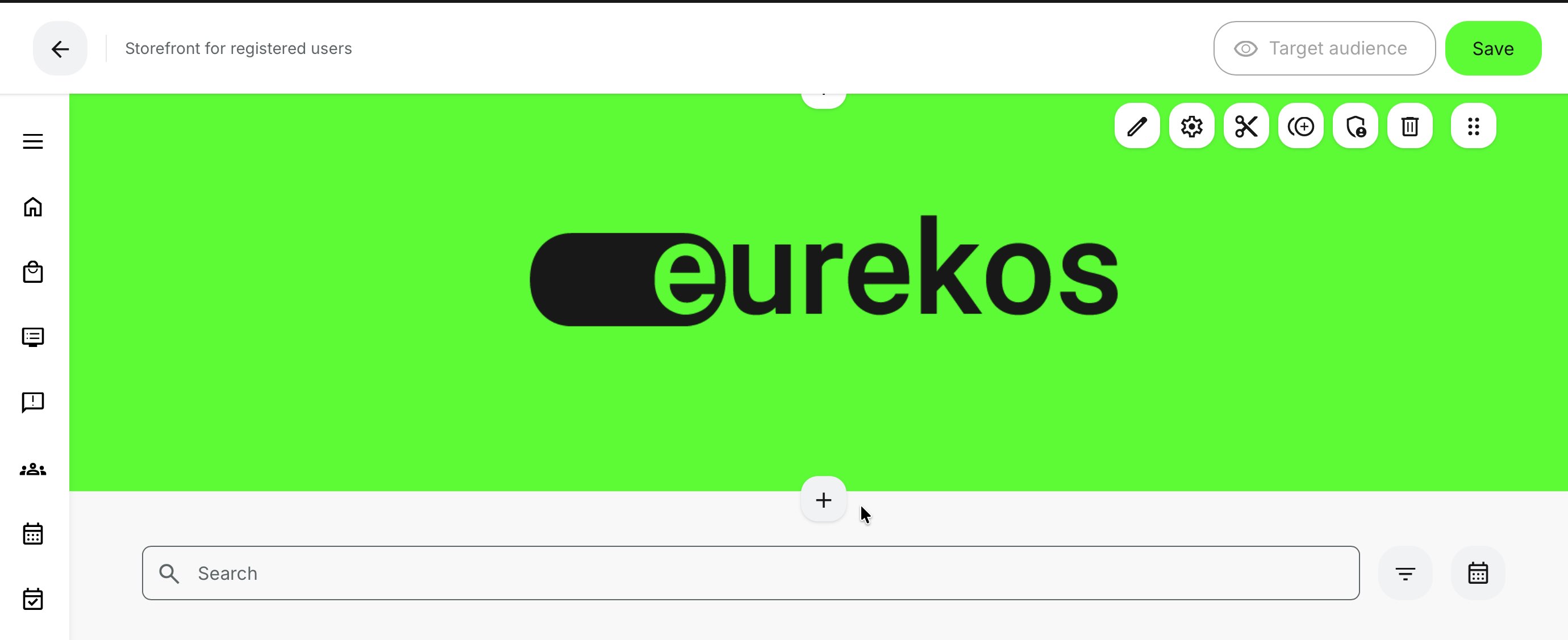 Insert new elements using the Plus icon.