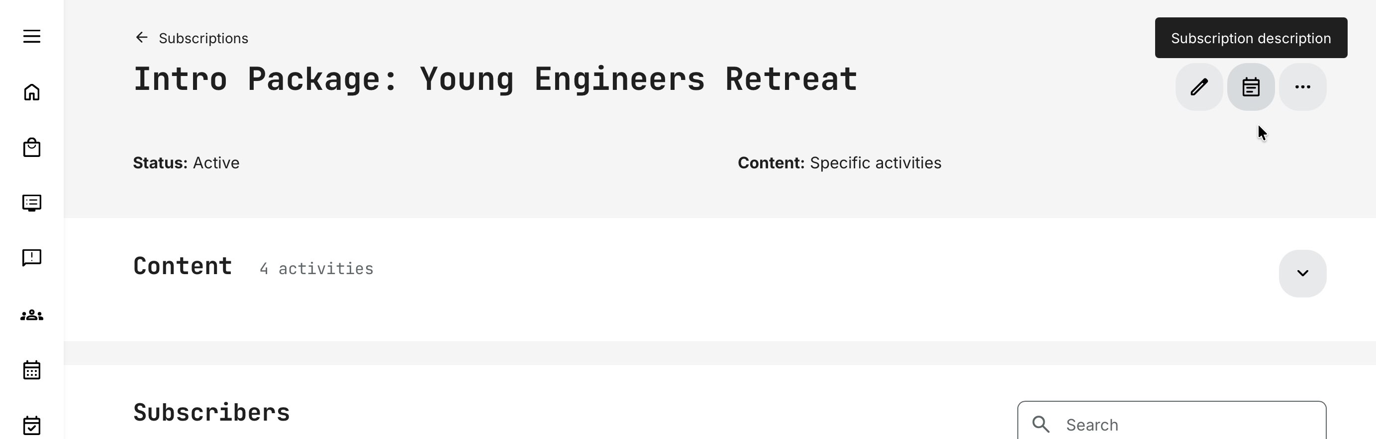 Edit your subscription description using the “board icon” in the upper right corner.